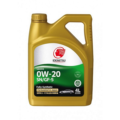 Масло моторное Idemitsu FULLY-SYNTHETIC (пласт) 0W20, 4л