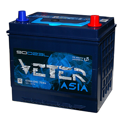 Аккумулятор 70Ач 630А 12V оп Азия - Veter - 230*173*220